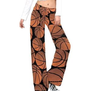 Basketbal Halftone Patroon Vrouwen Broek Casual Broek Elastische Taille Lounge Broek Lange Yoga Broek Rechte Been