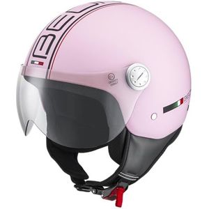 BEON Design - Jethelm met vizier - Geschikt als Scooter Brommer Motor Snorfiets helm - Retro helm scooter voor Volwassenen - Incl helmtas