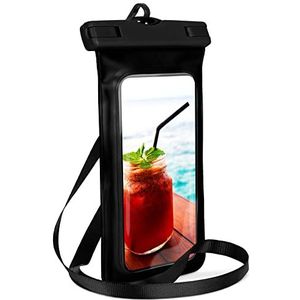 ONEFLOW Waterdichte telefoonhoes voor Google Pixel 7 Pro, touch- en camera-venster + armband en lus om om te hangen, zwart (oceaan-zwart)