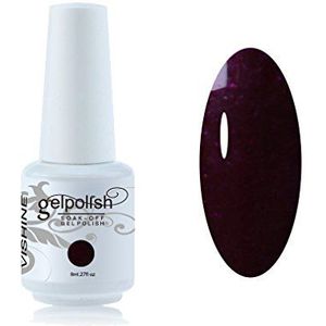 Vishine Nagellak 8 ml, semi-permanent, gel, UV, LED, afweekbaar, manicure, aubergine #1339