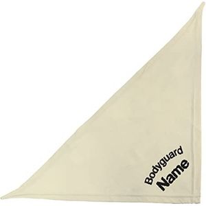 Schecker geborduurd hondenhalsdoek driehoekig doek incl. Borduurwerk Bodyguard + naam van de hond in vele kleuren en 3 maten verkrijgbaar, Länge: 65cm, beige