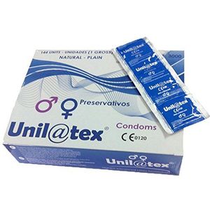 Unilatex Condooms Natuurlijk, Geurvrij, Rubber, 144 Stuk