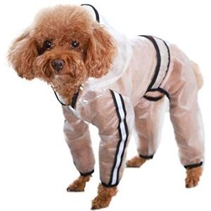 feiling Transparante hondenregenjas voor kleine, middelgrote en grote honden, waterdichte 4-potige regenjas, huisdier, kleding, regenjas (XL)
