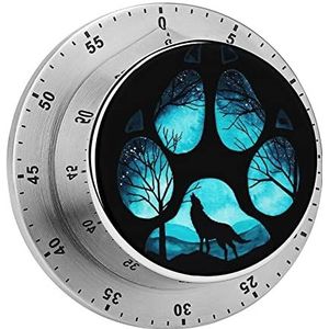 Paw Galaxy Night Wolf Keukenwekker 60 minuten visuele countdown timer met magnetische back time management tool