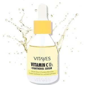 Vitayes Vitamine-C 10% + panthenol serum, zeer effectieve huidverjonging, anti-rimpel, verheldering, hydraterend, huidverzorging, beauty booster, gezichtsserum voor stralende huid