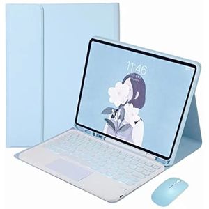 Toetsenbordhoes voor Samsung Galaxy Tab S10 FE Plus 13.1 inch 2025, Magnetisch Afneembaar Draadloos Achtergrondverlichting Toetsenbord met Bluetooth Muis,Blauw