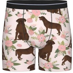 GRatka Boxer slips, heren onderbroek boxer shorts been boxer slips grappig nieuwigheid ondergoed, labrador retriever bruine hond bloem, zoals afgebeeld, M