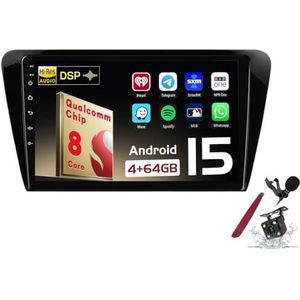 Android 15 Autoradio Sat Navi voor S-koda Octavia (2013-2018) 9 Inch Touchscreen Multimedia Speler met Draadloze Carplay GPS Navigatie FM RDS Bluetooth 5G-WiFi SWC DSP,M100s