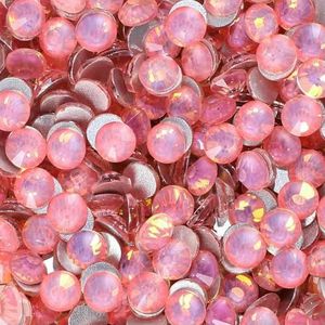 SS3-SS30 Flashing Series Glazen Strass Steentjes Heldere Niet-hotfix Flatback Glitter Steentjes DIY Nail Art Decoratie-Fl Rose Pink-SS8-1440 Stuks