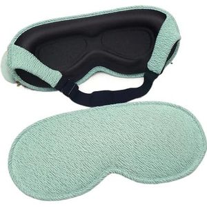 Oogmasker, slaapmasker, oogbedekkingen, comfortabel, verstelbaar, voorgevormd, verduisterend, wimperverlenging, beschermer, slaapmasker, zijslaper (groen)