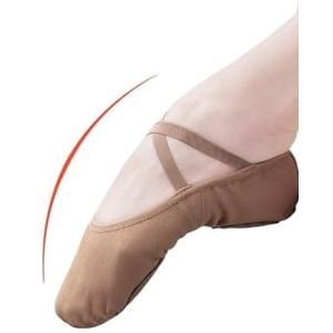 Dansschoenen, balletschoenen voor kinderen en volwassenen, balletschoenen met gedeelde zool van elastische stof voor dames, dansschoenen roze en zwart voor meisjes, comfortabele yoga-schoenen voor