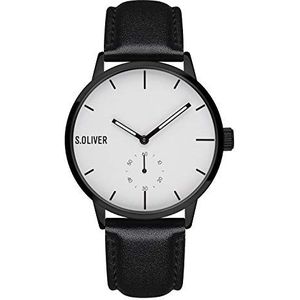 s.Oliver Time SO-4180-LQ analoog kwarts horloge met kunstlederen armband voor heren