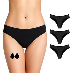Menstruatie Ondergoed Seamless = 2 tot 3 maandverbande - Wasbaar - Katoen - Ecologisch - Absorberende Menstruatieslipjes - Periodieke hygiënische bescherming - Voor lichte tot zware menstruatie - Tiener (Jade-Pack, S)