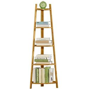 Boekenkast Boekenplank Boekenrek 5 Tiers Boekenplank Mode Boek Plank Eenvoudige Woonkamer Hoek Bloem Rack Hoekplank Trapeziumvormige Boek Planken: Staande Plank Studeerkamer