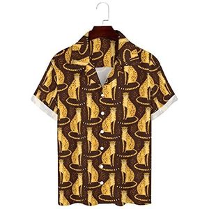 Cheetahs, luipaarden Hawaïaanse shirts voor heren, korte mouwen, Guayabera-shirt, casual strandshirt, zomershirts, 2XL