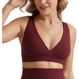 CRZ YOGA Butterluxe zwangerschaps-voedingsbeha's voor vrouwen Crossover Wireless Sleep Borstvoeding Lounge Zwangerschap Bralette Comfy Rode Merlot M