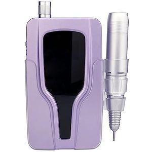 Nagelvijl elektrisch, 35000 RPM draagbare elektrische nagelboormachine, draadloze oplaadbare E-vijlmanicure, nagelschuurmachine, gelverwijderaar, polijstgereedschap(Purple)