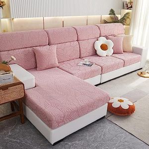 De bank, de stoel, de stoel, Jacquard Stretch Sofa Kussenhoes for Individueel Kussen Multicolor Verschillende Maten(Pink,Small)