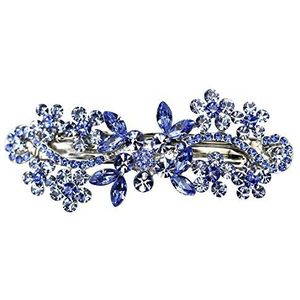 Faship Prachtige blauwe kristallen bloem Barrette Clip