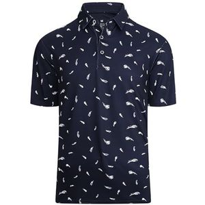 Golfshirts Voor Heren, Lichtgewicht, Sneldrogend Golfpolo Met Korte Mouwen, Zomerse Casual T-shirts Met Print(Print B,XXL)