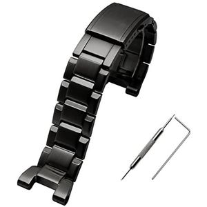 Roestvrijstalen horlogeband for Casio for G-Shock horlogeband for GST-210 for GST-W300 for GST-400G for GST-B100 for S100D for S110D for W110 metalen horlogeband (Color : Black, Size : 26mm)