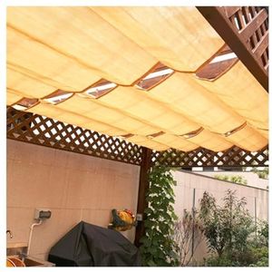 Buitenterras schaduwafdekking, intrekbaar golfzonnescherm, intrekbare pergola-luifel, glijdende draadluifel golfzeil ademende zonbeschermingsstof for glazen huis, dek (Size : W2.6*L20m/W8.53*L65.62ft