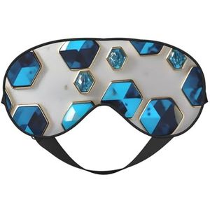 Blauwe zeshoeken en diamanten print lichtgewicht slaapmasker ademend lichtblokkerend reizen yoga outdoor avonturen