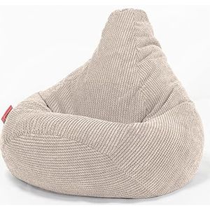 LOUNGE PUG, Zitzak Gaming Stoel, Fauteuil Poef, Pompom Crème