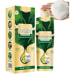 Instant Brown Black Hair Dye Shampoo, plantaardige natuurlijke ingrediënten Bio Brown Black Hair Color 100 Brown Black Coverage Unisex Long Lasting Color Shampoo 200 ml