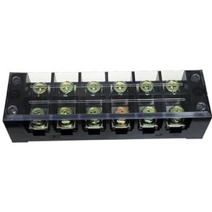 1 stuks klemblokken TBC-6006 TB-606 60A/6P 600 V aansluiting dubbele koperen klemmen met 12 schroeven 0,5-10 mm2