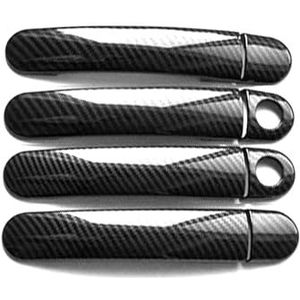 Zelfklevend Beschermhoes Voor Deurhandgreep En Deurbak Yeti 2008-2018, Anti-kras Upgrade Accessoire Krasbescherming(Double-hole carbon fiber pattern)