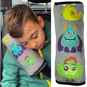 Adunsiaoto 2 stuks autoveiligheidsgordel, schouderkussens, riemkussen, beschermkussen, schoudervulling voor auto-interieuraccessoires, veiligheidsgordel voor volwassenen (grijs