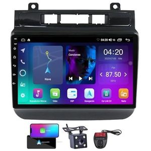 Android 13 QLED Autoradio voor Volkswagen Touareg FL NF 2010-2018 - Ingebouwde DSP/Carplay/Android Auto - Camera + DVR - 9 inch 2 Din - Stuurbediening - FM AM RDS DAB Radio - BT 5.0(NF-1)