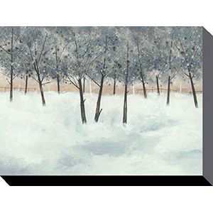 1art1 Bomen Poster Kunstdruk Op Canvas Silver Trees On White, Stuart Roy Muurschildering Print XXL Op Brancard | Afbeelding Affiche 80x60 cm