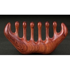Multifunctionele meridiaan massage kam hoofd stimulator hoofdhuid grote tand sandelhout haaruitval kam 1 stuk (kleur: massage kam M)