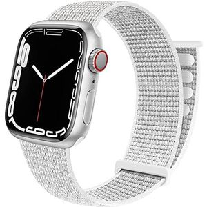 Strap-it nylon loop bandje - wit - Geschikt voor Apple Watch - Afmetingen: 42-44 - 45-49mm