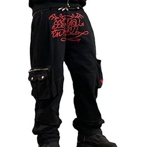 Virtcooy Y2K Minus Twee Jeans | Hoge Taille Baggy Overalls Jeans Nieuwe Hip Hop Rock Broek Heren Retro Baggy Broek Streetwear Voor Mannen en Vrouwen