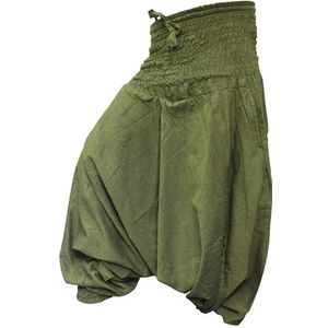 SHOPOHOLIC FASHION Aladdin Harembroek Boho baggy broek losse pasvorm yoga hippie kleding, Groen, one size