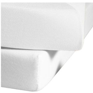 Fleuresse Jersey hoeslaken, wit, 90 x 220-100 x 220 cm