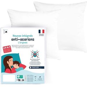PharmaHousse - Volledige anti-huisstofmijt kussenhoes (Set van 2) - Medisch hulpmiddel - 10 jaar garantie - Barrièrehoes zonder chemische behandeling of coating - Gemaakt in Frankrijk