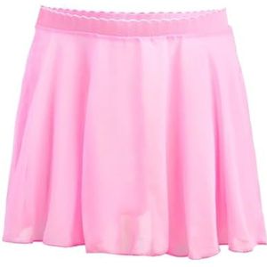 UBOHUZ Volwassen danspraktijk rok ballet korte chiffon elastische taille voor vrouwen voor vrouwen, roze, XL
