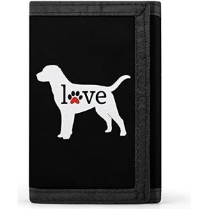 Labrador Love Dog Paw Casual Heren Creditcardhouder Portefeuilles voor Vrouwen Slanke Duurzame Portemonnee met ID Venster