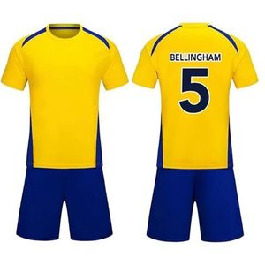 AMAZOA 2024/2025 Voetbal Uniform Meisjes Jongen Voetbal Jerseys Kid Trainingspak Sportkleding Korte Mouwen Jersey Shorts Voetbal Pak, 1 kleur, Yellow5hao_20