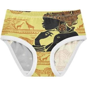 YOUJUNER Meisjes Ondergoed Afrikaanse Zwarte Vrouw Peuter Knickers Katoenen Broek Kleine Meisjes Slips Comfort Kids Onderbroek, Meerkleurig, 2 jaar