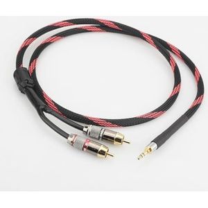 3,5 mm naar 2RCA Audio Assist Adapter Stereo 3,5 mm splitterkabel AUX RCA Y CORD for smartphone-luidsprekertablets (Color : 3.5mm straight to rc, Size : 2m)
