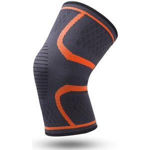 CHUBARIY 1 stuk elastische kniebeschermers, ondersteuning voor basketbal en volleybal, elastische nylon compressiebanden voor sport, hardlopen, fietsen (kleur: oranje, maat: M)