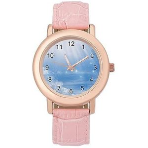 Blauwe Sterrenhemel Horloges Voor Vrouwen Mode Sport Horloge Vrouwen Lederen Horloge