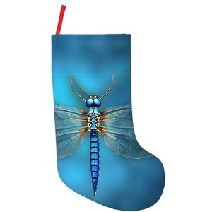 stujvc Blauw Odonata Patroon Extra Grote 18 inch Kerstkousen, Perfecte Kous Stuffers Voor Volwassenen Kerstboom Opknoping