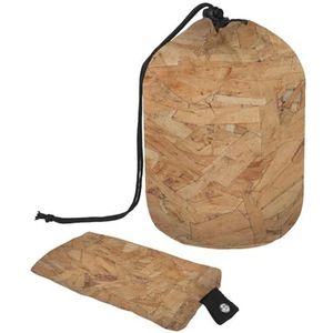 Toilettas met trekkoord, bruine houten planken, tonvormige waszak, make-uptas, reismake-up-organizerzakje + kleine tas, Meerkleurig, 9.9x6.9in/25.2x17.6cm;6x3.5in/15.2x8.8cm, Toilettas