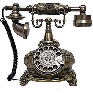 GPDNBIEU, Replica antieke telefoon, vintage retro vaste huistelefoon, snoermachine, gouden mode, klassieke draaiknop uit de jaren 60